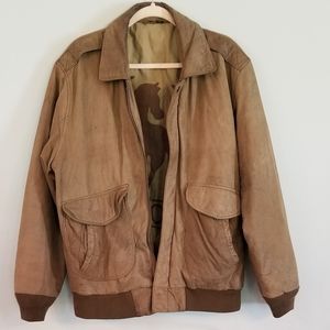 Vintage Leather Bomber Jacket
